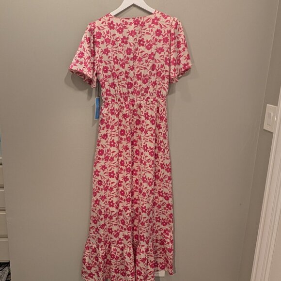 Draper James Pink Floral Midi Dress - Picture 2 of 6